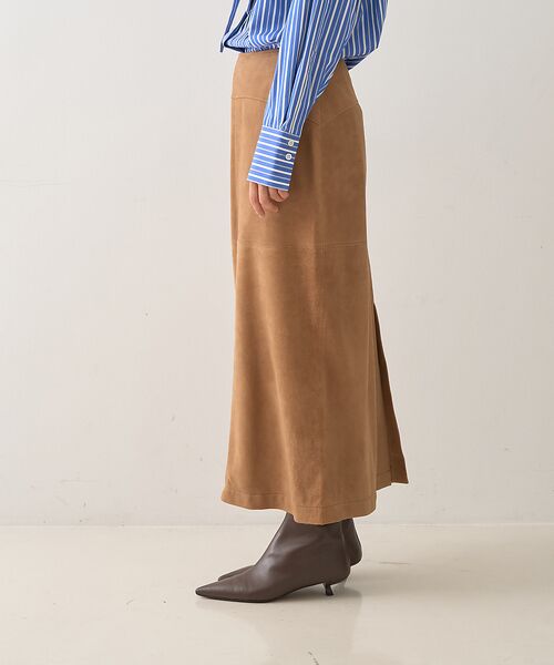 DESIGNWORKS / デザインワークス ロング・マキシ丈スカート | ゴートスエードAラインスカート | 詳細3