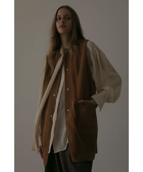 DESIGNWORKS / デザインワークス ベスト | ゴートスエードロングジレベスト | 詳細11