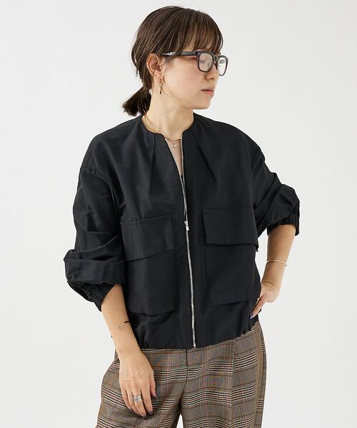 DESIGNWORKS / デザインワークス ブルゾン | ノーカラービッグポケットツイルショートブルゾン | 詳細1