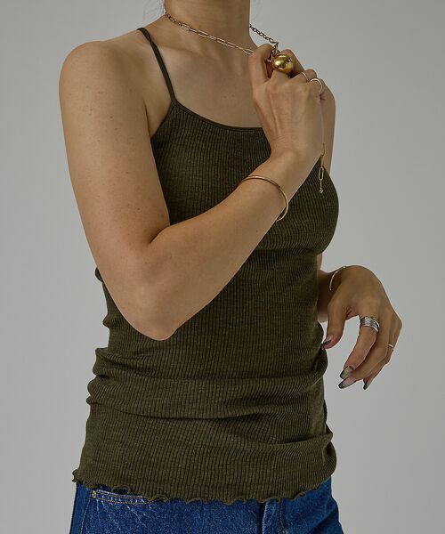 DESIGNWORKS/デザインワークス 【HAKUJI/ハクジ】Wool rib bra camisole リブキャミソ テラコッタ F DESIGNWORKS/デザインワークス 【HAKUJI/ハクジ】Wool rib bra camisole リブキャミソ テラコッタ F