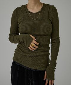 DESIGNWORKS / デザインワークス Tシャツ | 【HAKUJI/ハクジ】Wool rib layerd レイヤードロングスリーブ