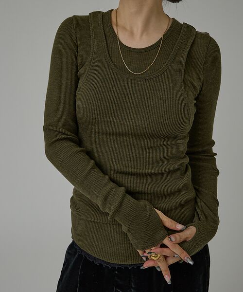 DESIGNWORKS / デザインワークス Tシャツ | 【HAKUJI/ハクジ】Wool rib layerd レイヤードロングスリーブ | 詳細7