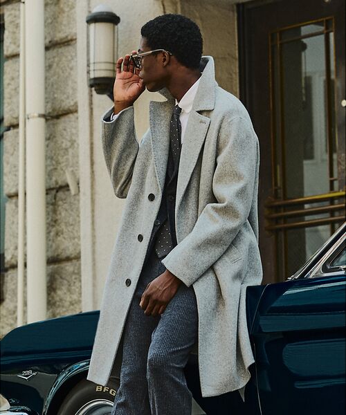 DESIGNWORKS/デザインワークス Super110's バルカラーコート / リバー仕立て【予約】 グレー 48 DESIGNWORKS/デザインワークス Super110's バルカラーコート / リバー仕立て【予約】 グレー 48