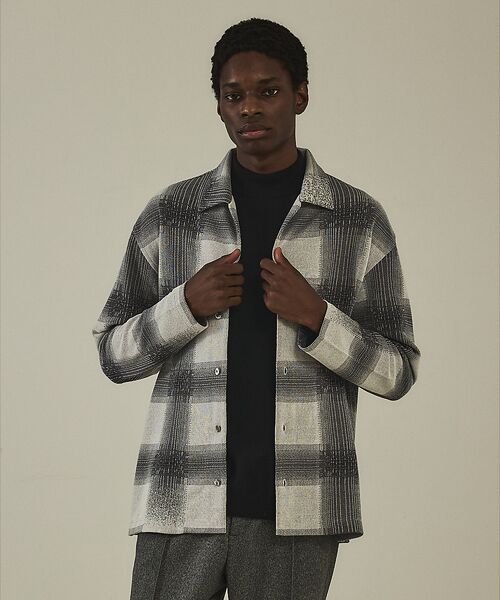 DESIGNWORKS/デザインワークス オンブレー ニットシャツ アイボリー 48 DESIGNWORKS/デザインワークス オンブレー ニットシャツ アイボリー 48
