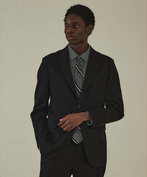 DESIGNWORKS/デザインワークス 【スリーピース対応】フリングウール スムースジャージー ジャケット ブラック 52 DESIGNWORKS/デザインワークス 【スリーピース対応】フリングウール スムースジャージー ジャケット ブラック 52