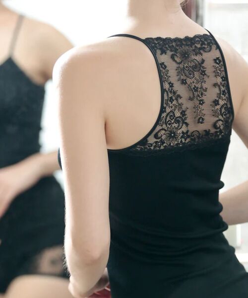 DESIGNWORKS / デザインワークス キャミソール・チューブトップ | 【AROMATIQUE/アロマティック】コットンリバーレース パッド付 | 詳細4