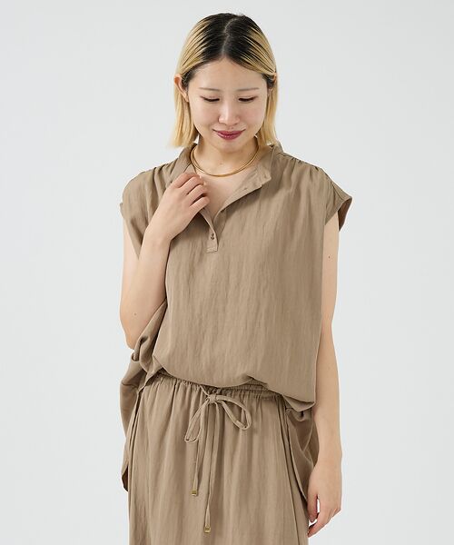 DESIGNWORKS / デザインワークス シャツ・ブラウス | 【セットアップ対応】レーヨンフレンチスリーブブラウス | 詳細1