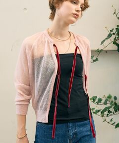 DESIGNWORKS / デザインワークス カーディガン・ボレロ | 【BEAUVET/ボーヴェット 】モヘア混リボンカーディガン