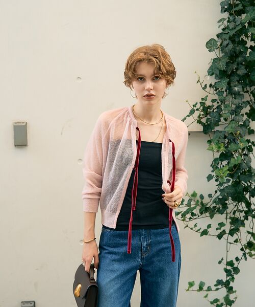 DESIGNWORKS / デザインワークス カーディガン・ボレロ | 【BEAUVET/ボーヴェット 】モヘア混リボンカーディガン | 詳細2