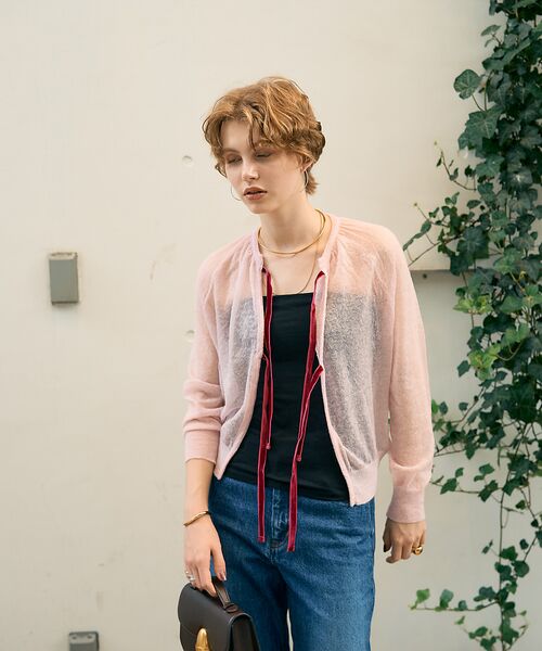 DESIGNWORKS / デザインワークス カーディガン・ボレロ | 【BEAUVET/ボーヴェット 】モヘア混リボンカーディガン | 詳細4