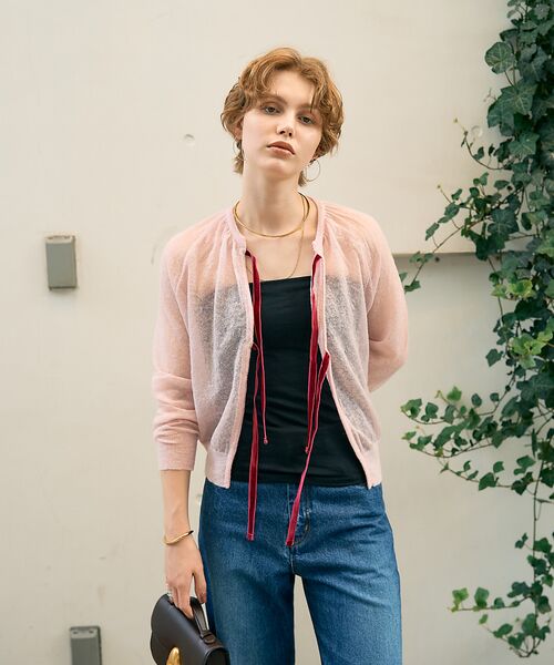 DESIGNWORKS / デザインワークス カーディガン・ボレロ | 【BEAUVET/ボーヴェット 】モヘア混リボンカーディガン | 詳細5