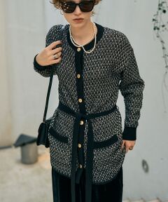 【セットアップ対応】【BEAUVET/ボーヴェット 】ニットジャガードロングカー