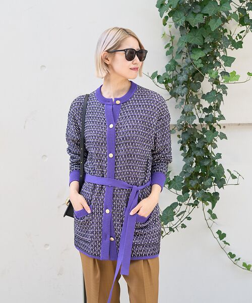 DESIGNWORKS / デザインワークス カーディガン・ボレロ | 【セットアップ対応】【BEAUVET/ボーヴェット 】ニットジャガードロングカー | 詳細4