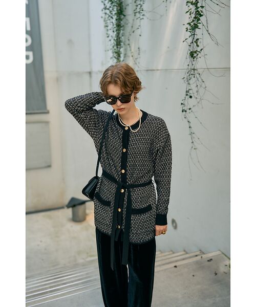 DESIGNWORKS / デザインワークス カーディガン・ボレロ | 【セットアップ対応】【BEAUVET/ボーヴェット 】ニットジャガードロングカー | 詳細21