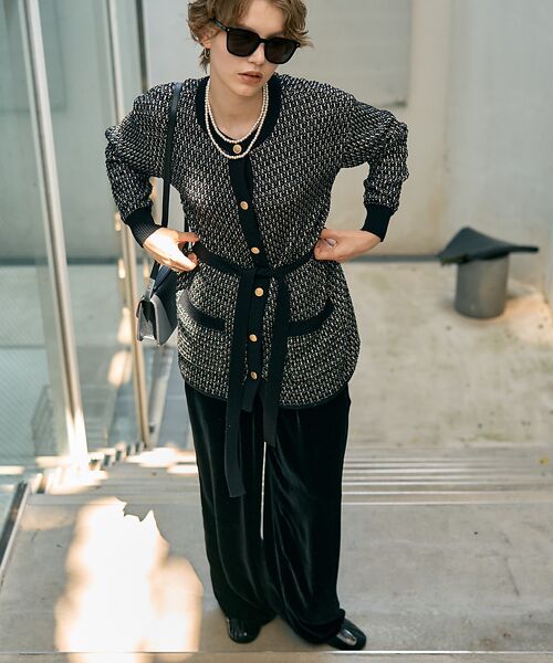 DESIGNWORKS / デザインワークス カーディガン・ボレロ | 【セットアップ対応】【BEAUVET/ボーヴェット 】ニットジャガードロングカー | 詳細23