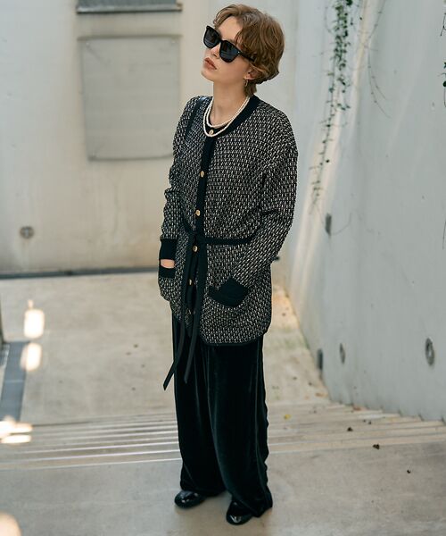 DESIGNWORKS / デザインワークス カーディガン・ボレロ | 【セットアップ対応】【BEAUVET/ボーヴェット 】ニットジャガードロングカー | 詳細24