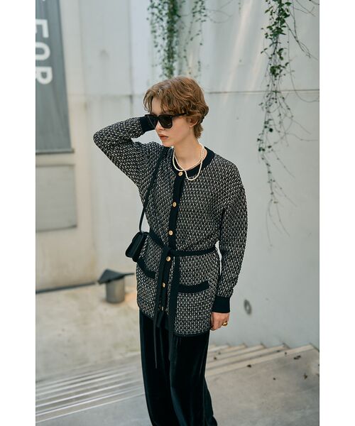 DESIGNWORKS / デザインワークス カーディガン・ボレロ | 【セットアップ対応】【BEAUVET/ボーヴェット 】ニットジャガードロングカー | 詳細25