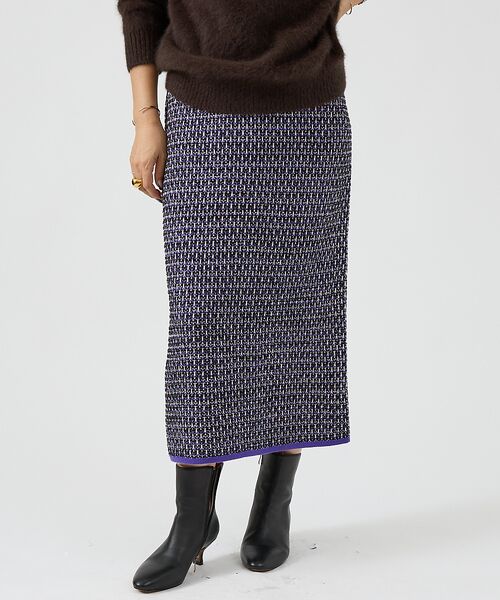DESIGNWORKS / デザインワークス ロング・マキシ丈スカート | 【セットアップ対応】【BEAUVET/ボーヴェット 】ニットジャガードタイトスカ | 詳細1