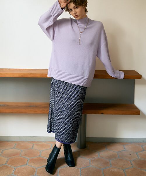 DESIGNWORKS / デザインワークス ロング・マキシ丈スカート | 【セットアップ対応】【BEAUVET/ボーヴェット 】ニットジャガードタイトスカ | 詳細4