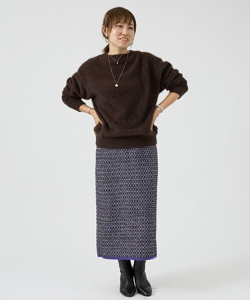 DESIGNWORKS / デザインワークス ロング・マキシ丈スカート | 【セットアップ対応】【BEAUVET/ボーヴェット 】ニットジャガードタイトスカ | 詳細8