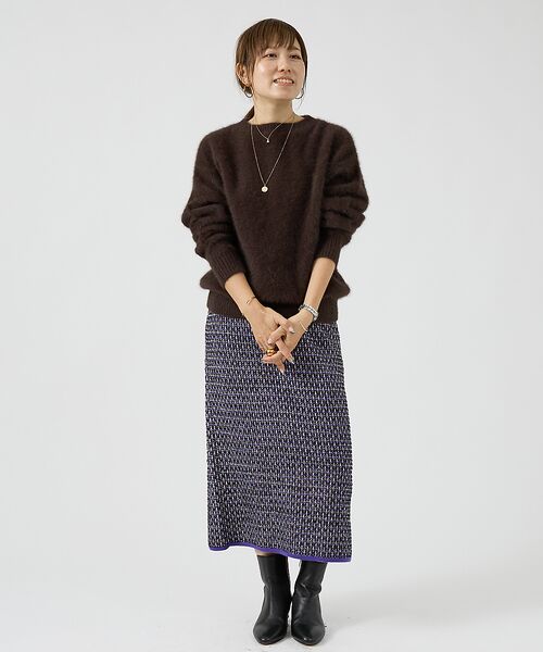 DESIGNWORKS / デザインワークス ロング・マキシ丈スカート | 【セットアップ対応】【BEAUVET/ボーヴェット 】ニットジャガードタイトスカ | 詳細9