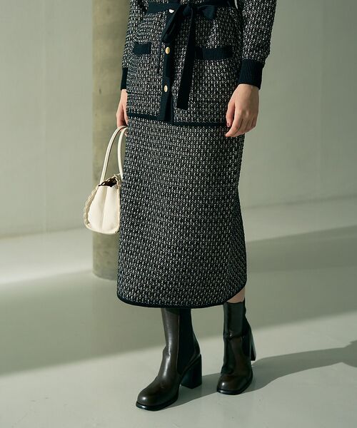 DESIGNWORKS / デザインワークス ロング・マキシ丈スカート | 【セットアップ対応】【BEAUVET/ボーヴェット 】ニットジャガードタイトスカ | 詳細17
