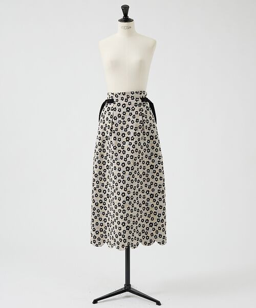 DESIGNWORKS / デザインワークス ロング・マキシ丈スカート | 【BEAUVET/ボーヴェット 】フラワージャガードスカラップスカート | 詳細10
