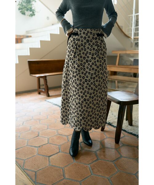 DESIGNWORKS / デザインワークス ロング・マキシ丈スカート | 【BEAUVET/ボーヴェット 】フラワージャガードスカラップスカート | 詳細2