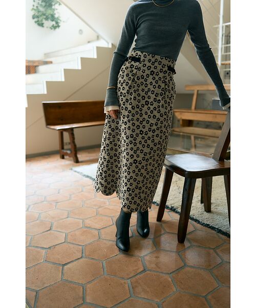 DESIGNWORKS / デザインワークス ロング・マキシ丈スカート | 【BEAUVET/ボーヴェット 】フラワージャガードスカラップスカート | 詳細3