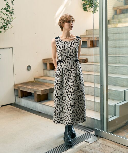 DESIGNWORKS / デザインワークス ワンピース | 【BEAUVET/ボーヴェット 】フラワージャガードノースリワンピース | 詳細3