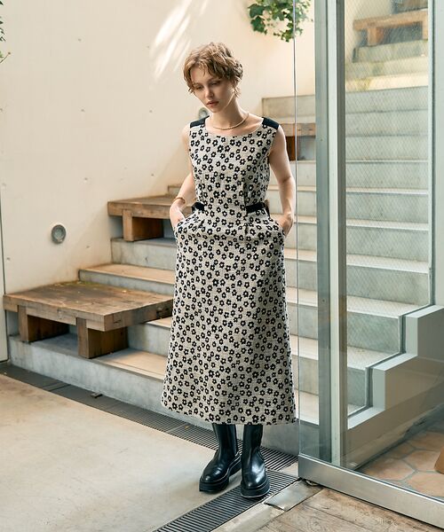 DESIGNWORKS / デザインワークス ワンピース | 【BEAUVET/ボーヴェット 】フラワージャガードノースリワンピース | 詳細4