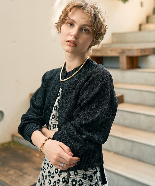 DESIGNWORKS / デザインワークス カーディガン・ボレロ | ラメクルーネックカーディガン | 詳細1