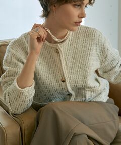 DESIGNWORKS / デザインワークス ノーカラージャケット | ラメツイードライクニットショートジャケット