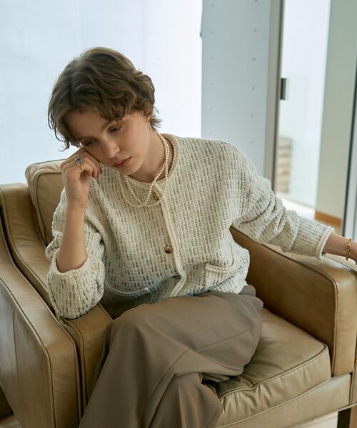 DESIGNWORKS / デザインワークス ノーカラージャケット | ラメツイードライクニットショートジャケット | 詳細1