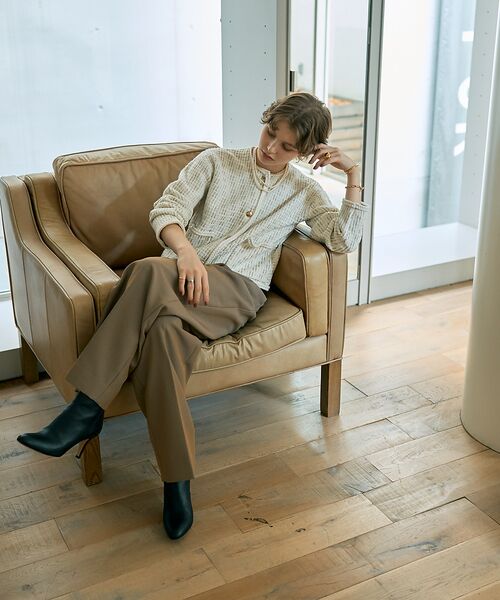 DESIGNWORKS / デザインワークス ノーカラージャケット | ラメツイードライクニットショートジャケット | 詳細5