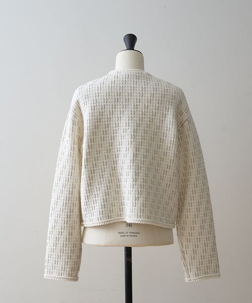DESIGNWORKS / デザインワークス ノーカラージャケット | ラメツイードライクニットショートジャケット | 詳細8