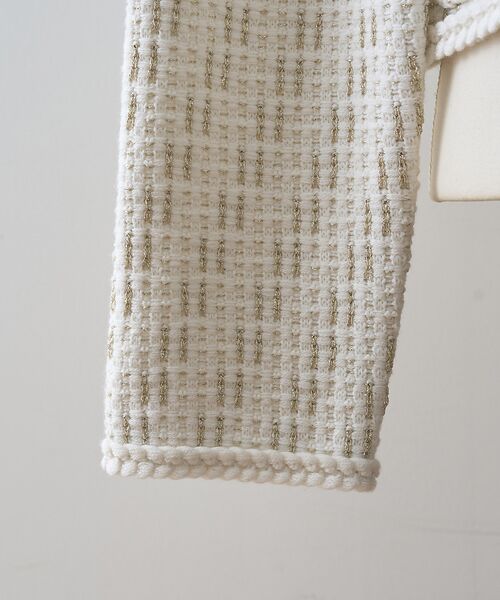 DESIGNWORKS / デザインワークス ノーカラージャケット | ラメツイードライクニットショートジャケット | 詳細9