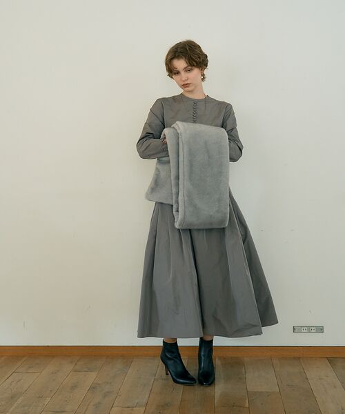 DESIGNWORKS / デザインワークス マフラー・ショール・スヌード・ストール | エコファーポケット付きロングストール | 詳細11