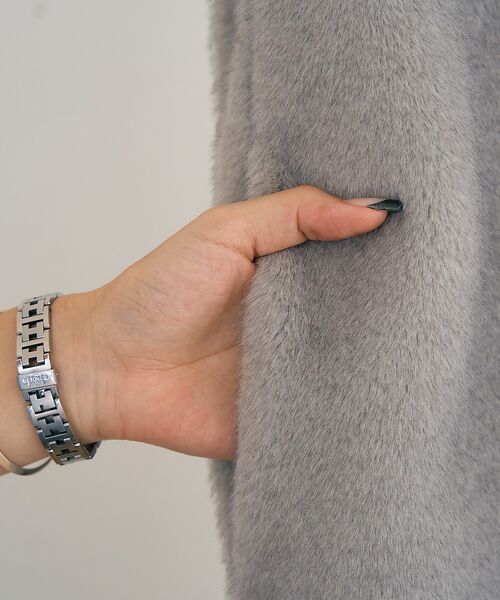 DESIGNWORKS / デザインワークス マフラー・ショール・スヌード・ストール | エコファーポケット付きロングストール | 詳細13