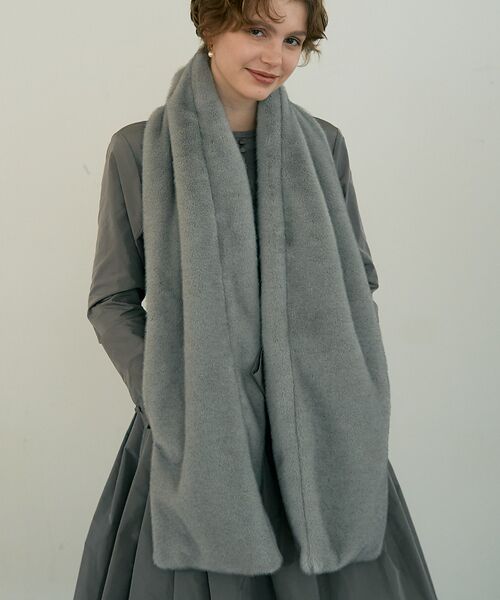 DESIGNWORKS / デザインワークス マフラー・ショール・スヌード・ストール | エコファーポケット付きロングストール | 詳細2