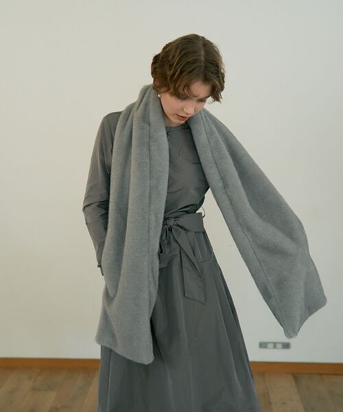 DESIGNWORKS / デザインワークス マフラー・ショール・スヌード・ストール | エコファーポケット付きロングストール | 詳細6