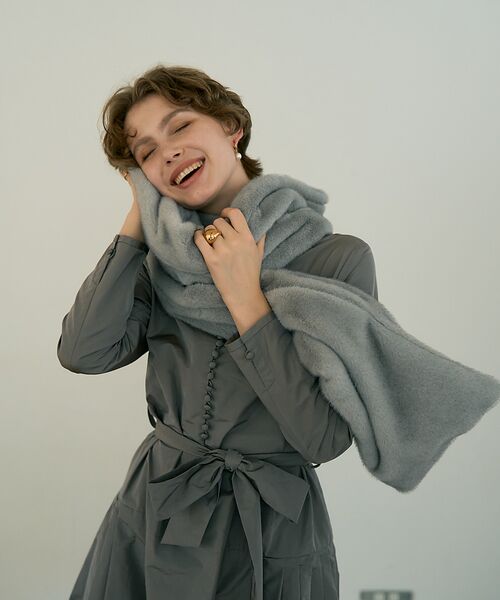 DESIGNWORKS / デザインワークス マフラー・ショール・スヌード・ストール | エコファーポケット付きロングストール | 詳細7