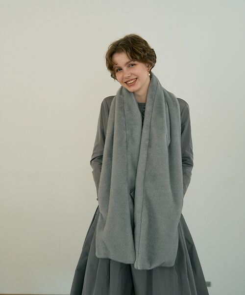 DESIGNWORKS / デザインワークス マフラー・ショール・スヌード・ストール | エコファーポケット付きロングストール | 詳細8