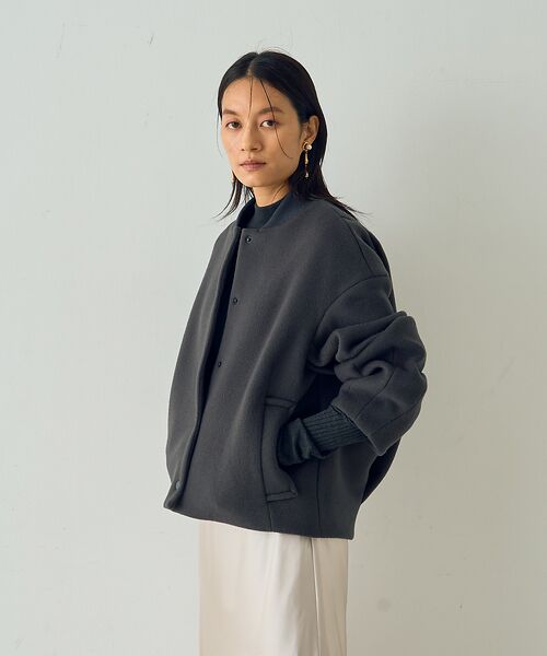 DESIGNWORKS / デザインワークス ブルゾン | SUPER140ウールコクーンスタジャンブルゾン | 詳細6
