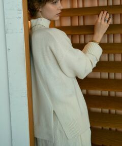 DESIGNWORKS / デザインワークス ニット・セーター | カシミヤ混バックダブルスリットモックネックプルオーバー