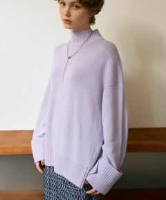 DESIGNWORKS / デザインワークス ニット・セーター | カシミヤ混バックダブルスリットモックネックプルオーバー