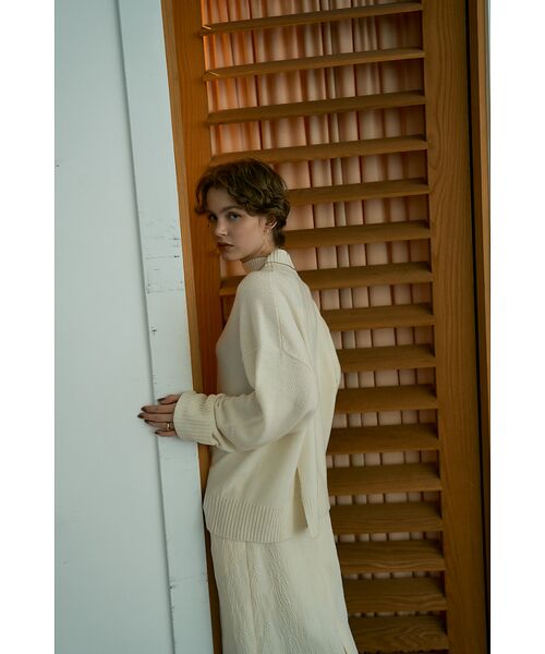 DESIGNWORKS / デザインワークス ニット・セーター | カシミヤ混バックダブルスリットモックネックプルオーバー | 詳細2