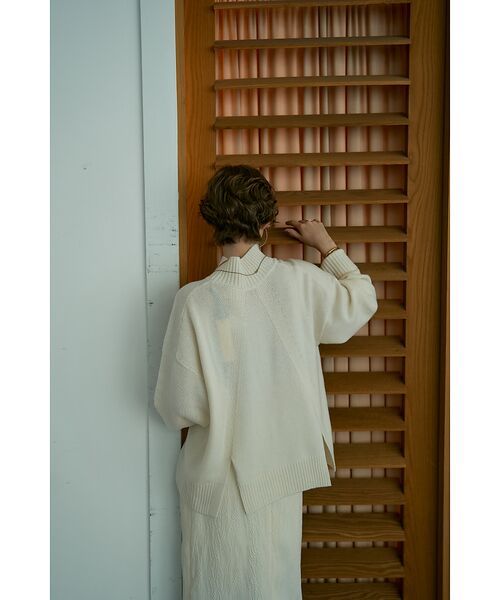 DESIGNWORKS / デザインワークス ニット・セーター | カシミヤ混バックダブルスリットモックネックプルオーバー | 詳細3