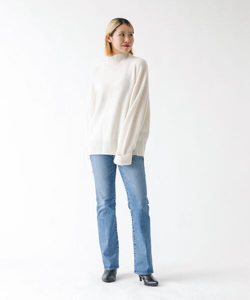 DESIGNWORKS / デザインワークス ニット・セーター | カシミヤ混バックダブルスリットモックネックプルオーバー | 詳細6