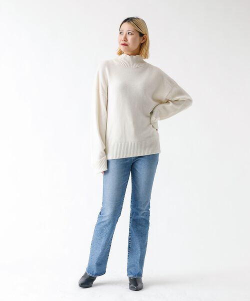 DESIGNWORKS / デザインワークス ニット・セーター | カシミヤ混バックダブルスリットモックネックプルオーバー | 詳細7